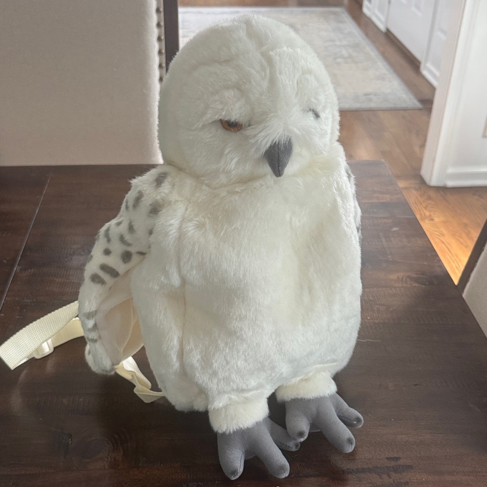 White Plush Owl Backpack